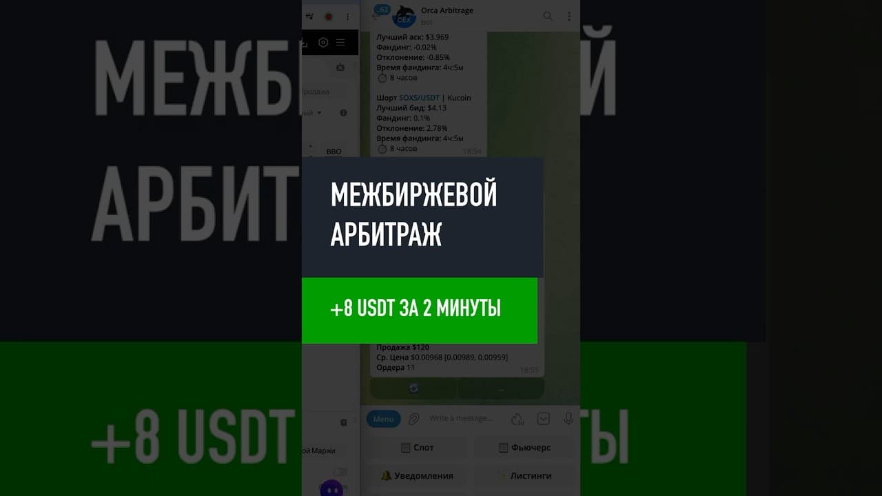 Межбиржа | +8 USDT